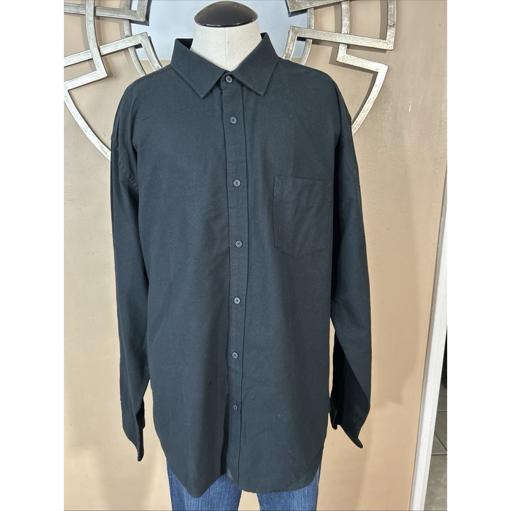 UNTUCKit Shirt Mens 3XL‎ XXXL Solid Black Long Sleeve Button Up Casual Regular